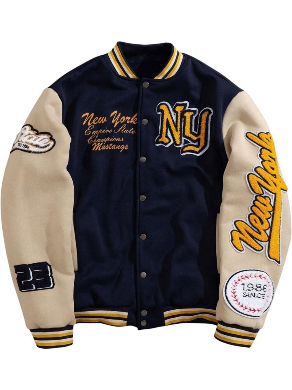 Stylish Men's Graphic Varsity Jacket | Trendy Letterman Baseball Bomber